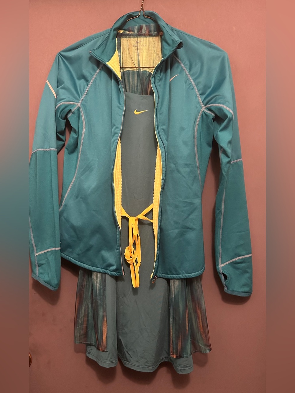NIKE MARIA SHARAPOVA COLLECTION OVERLAY MESH DRESS SMALL &MATCHING JACKET MEDIUM